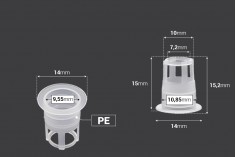 Пластмасова тапа дозатор  (PE) - диаметър 10,4 mm - 50 бр