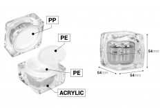 Луксозен акрилен  буркан 30 мл за крем,  с пластмасово уплътнение
