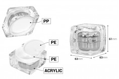 Луксозен акрилен буркан за крем 50 мл с капачка уплътнител.