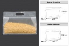 Полупрозрачни торбички тип ДОЙ ПАК с размер 240x40x170 mm с цип и възможност за термозапечатване - 50 бр. 