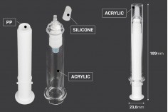 Тубичка - акрилна спринцовка 20 мл airless за козметична употреба с капачка - 6 бр.