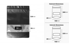 Алуминиеви торбички тип Дой Пак с размер 180x40x260 mm, с цип затваряне и възможност за термозапечатване - 100 бр./пакет