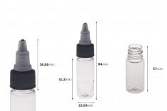 PET бутилка 10 ml с черна капачка Unicorn за електронна цигара - 50 бр