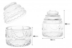 Стъкленица (захарница) с размери 88х74 мм