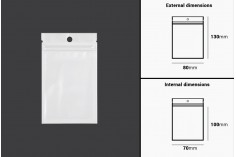 Пластмасови торбички с цип  с размери 80x130 mm, с бял гръб и прозрачна предна част - 100 бр.