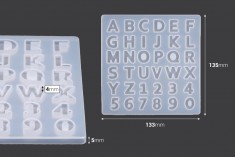 Силиконова форма Английска азбука и цифри 133x135x5 мм