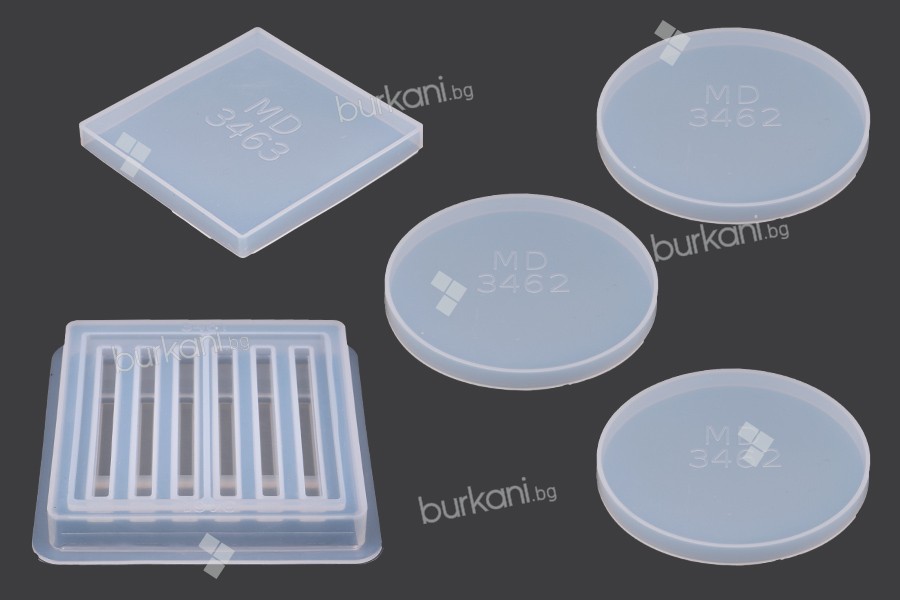 Комплект силиконови форми за подложки (комплект от 5 части - подложка и основа)