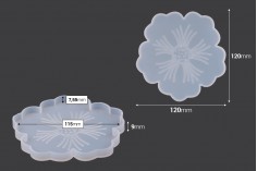 Комплект силиконов калъп  във формата на цвете (комплект от 6 части - подложка и поднос)