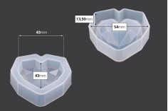 Силиконова форма Геометрично сърце 57х56 мм