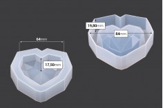 Силиконова форма Геометрично сърце 88х87 мм