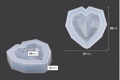 Силиконова форма Геометрично сърце 88х87 мм
