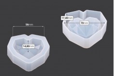 Силиконова форма Геометрично сърце 73х73 мм