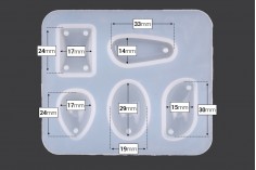Силиконова форма с различни форми за бижута 94х79 мм