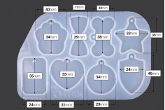 КОМПЛЕКТ силиконови форми в различни форми за изработка на ключодържатели и бижута - 3 броя