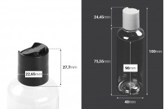 Пластмасова прозрачна бутилка (PET) 100 мл с капачка disk top - 12 бр.